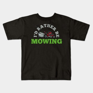 Mowing Lawn Mower Gardener Kids T-Shirt